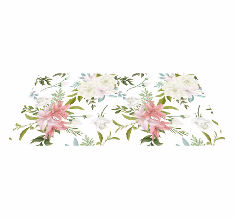Tappeto vinile fiori giardino minimalista realistico - TenStickers