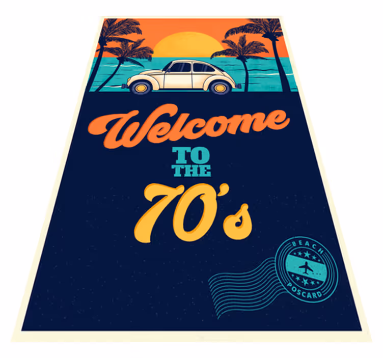 Tappeto vinile vintage benvenuti negli anni '70 - TenStickers