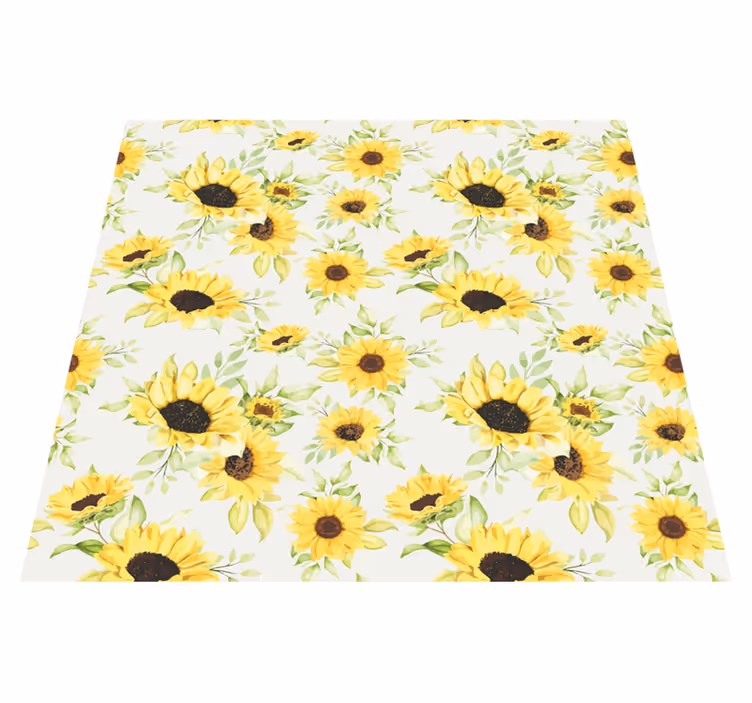 Tappeto vinile fiori girasoli acquerello - TenStickers