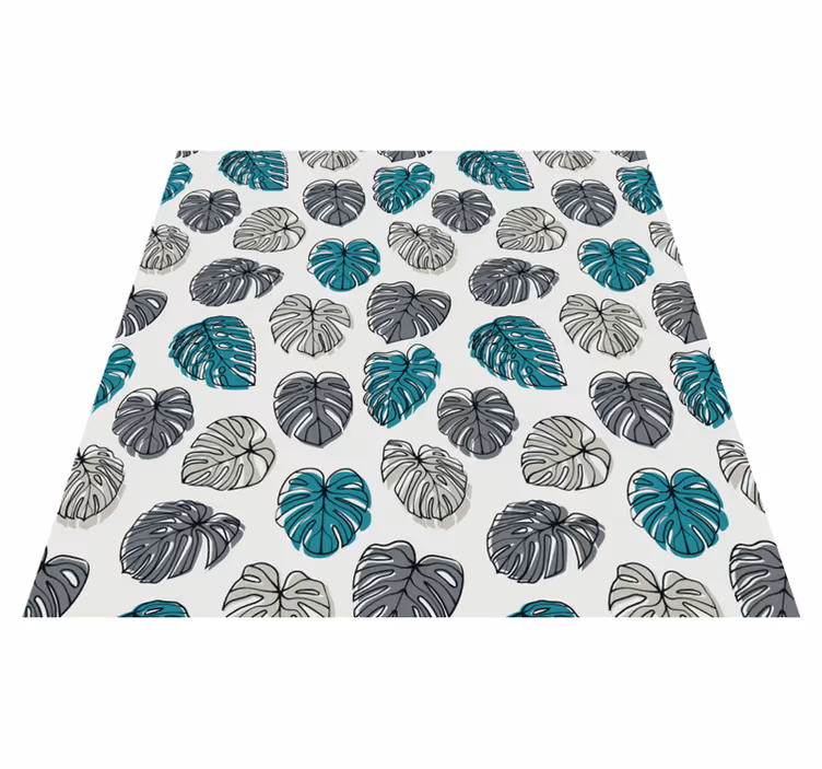 Tappeto vinile fiori foglie tropicali astratte - TenStickers