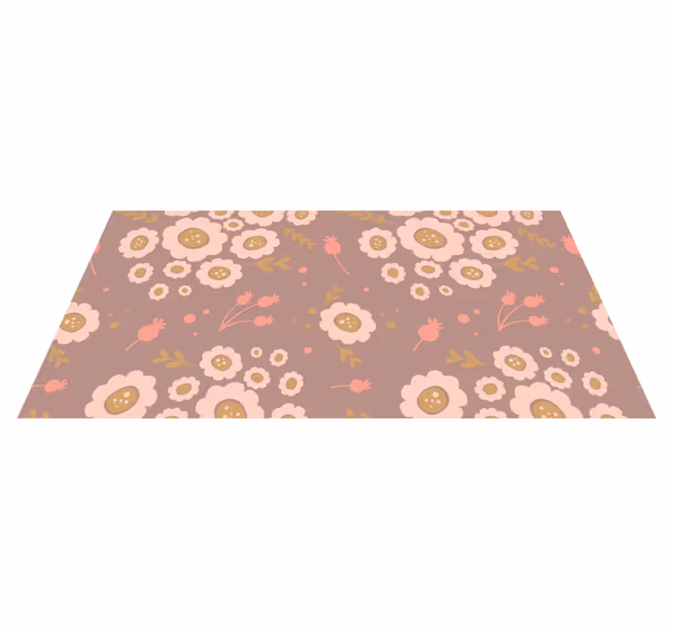 Tappeto vinile fiori motivo colori pastello - TenStickers