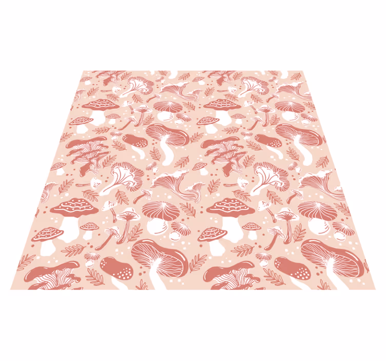 Tappeto vinile fiori funghi del bosco - TenStickers