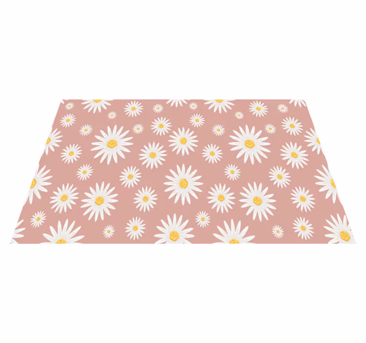 Tappeto vinile fiori motivo margherite rosa carine - TenStickers