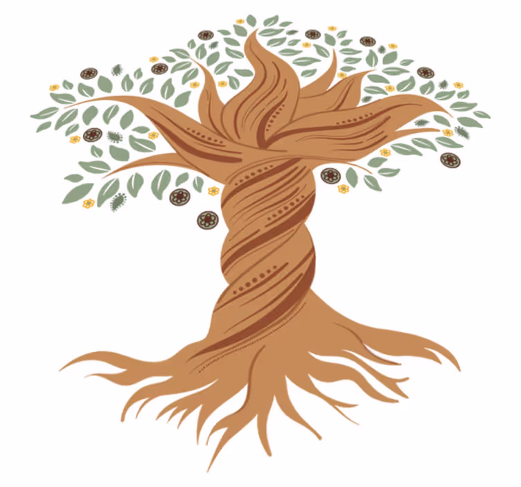Tappeto vinile fiori albero della vita intrecciato - TenStickers