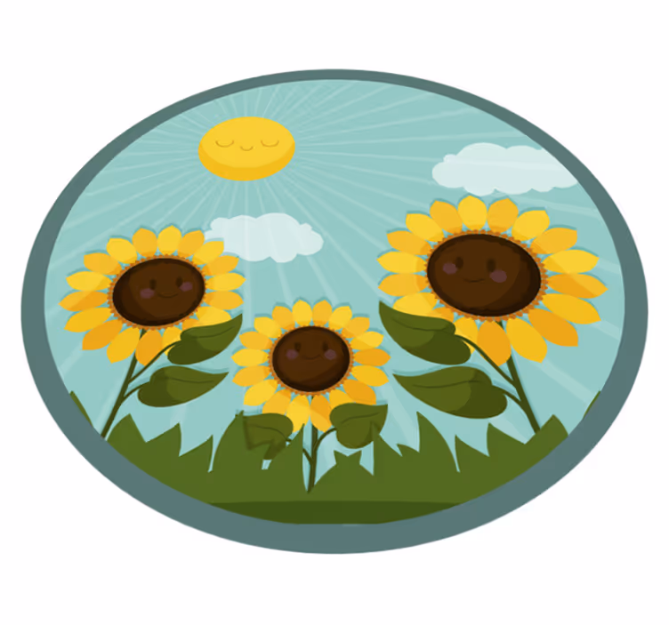 Tappeto vinile fiori fiori al sole - TenStickers
