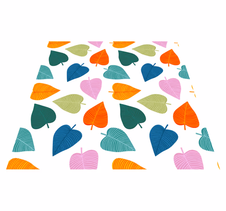 Tappeto vinile fiori foglie colorate originali - TenStickers