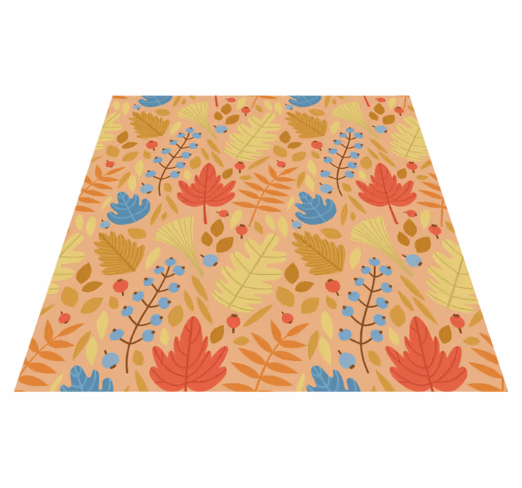 Tappeto vinile fiori design foglie autunnali carine - TenStickers