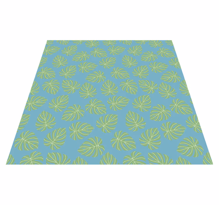Tappeto vinile fiori design foglie verdi estive - TenStickers