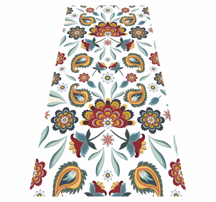 Tappeto vinile fiori stile floreale etnico - TenStickers