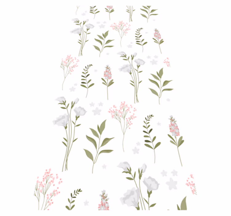 Tappeto vinile fiori motivo fiori selvatici minimalista - TenStickers
