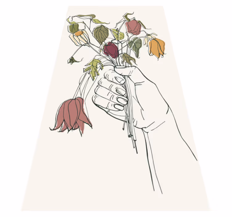 Tappeto vinile fiori concetto di sensazione appassita - TenStickers