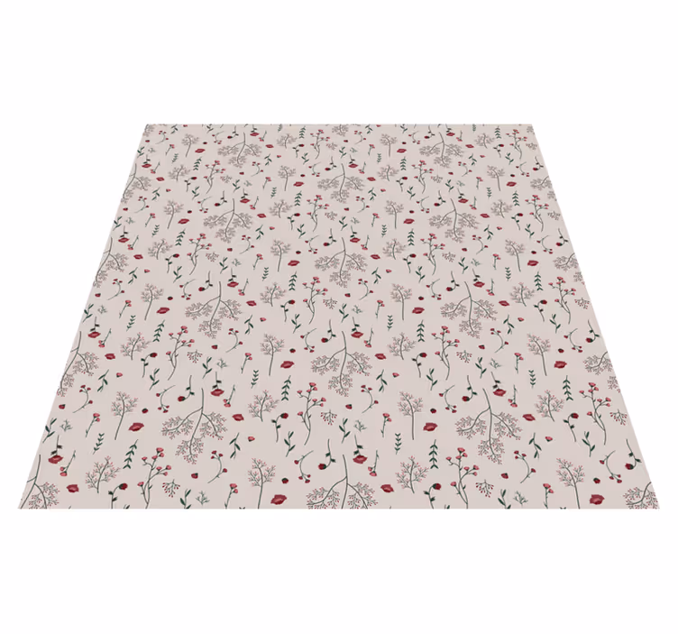 Tappeto vinile fiori motivo rosso minimalista - TenStickers