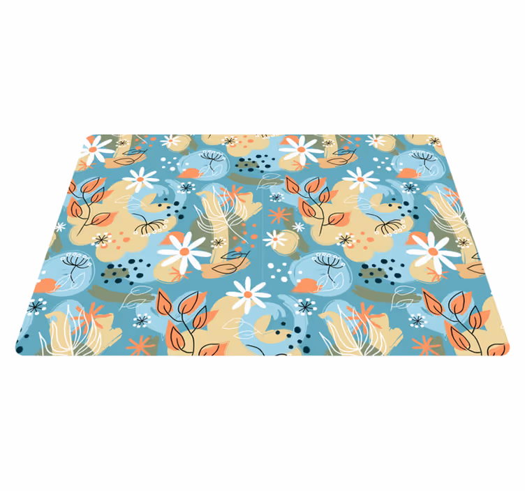 Tappeto vinile fiori sfondo astratto piatto - TenStickers
