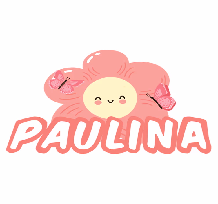 Tappeto vinile fiori farfalla e nome - TenStickers