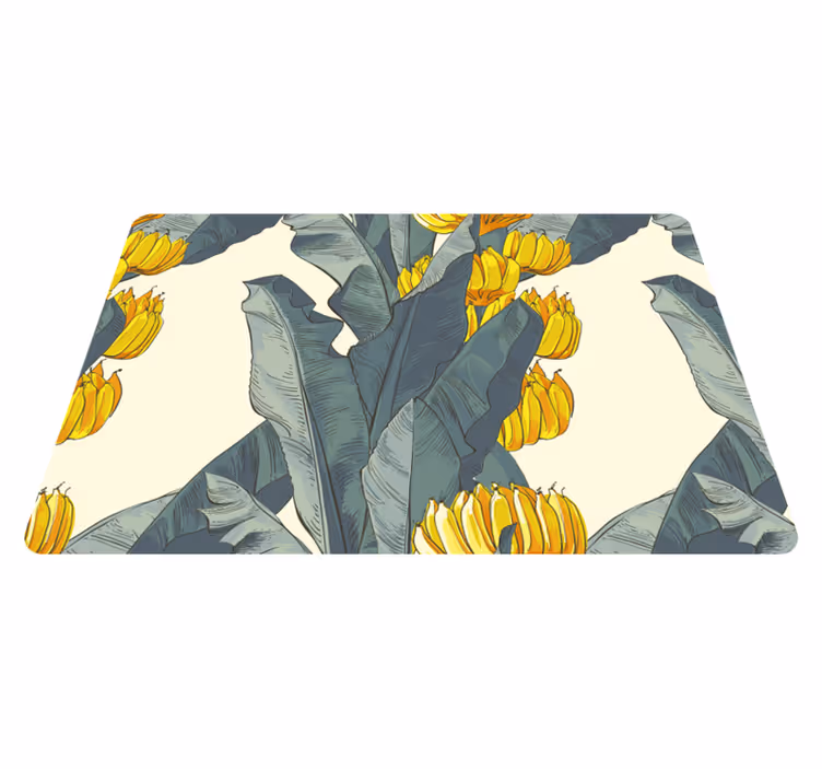 Tappeto vinile fiori motivo artistico banana - TenStickers