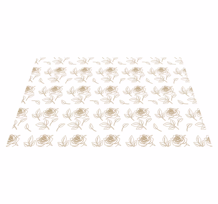 Tappeto vinile fiori motivo rose dettagliato sfondo beige - TenStickers