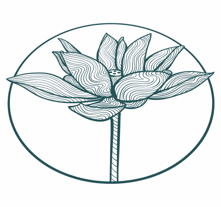 Tappeto vinile fiori illustrazione fiore di loto - TenStickers