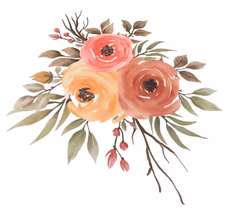Tappeto vinile fiori disegno di rose secche - TenStickers