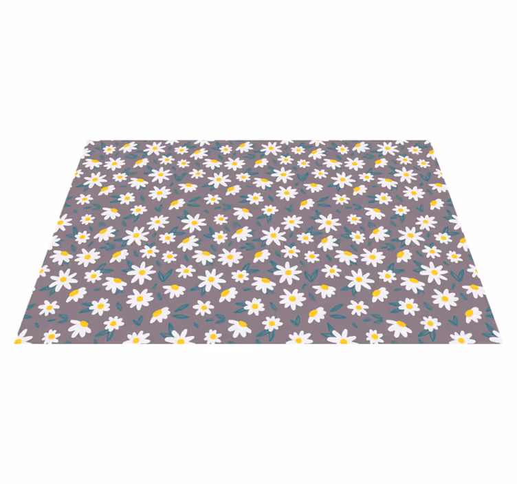 Tappeto vinile fiori motivo margherite piccole seamless - TenStickers