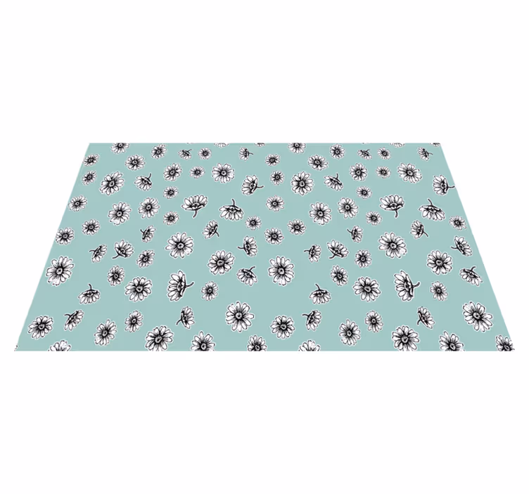 Tappeto vinile fiori motivo carino con camomilla bianca - TenStickers