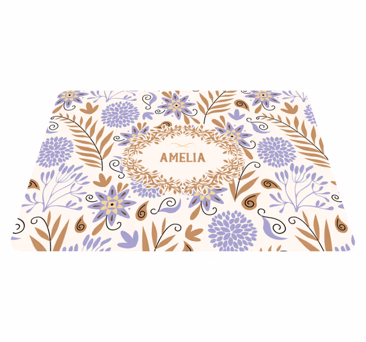 Tappeto vinile fiori motivo fiori vintage dipinti a mano - TenStickers