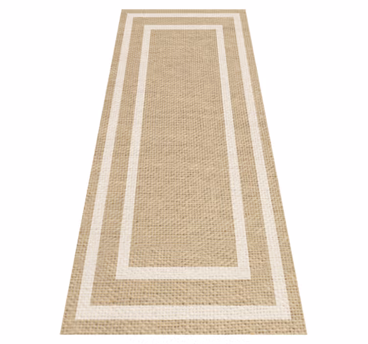 Tappeto vinile minimalista texture beige intrecciata - TenStickers