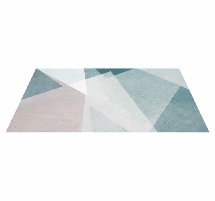 Tappeto vinile geometrico sovrapposizioni pastello teal - TenStickers