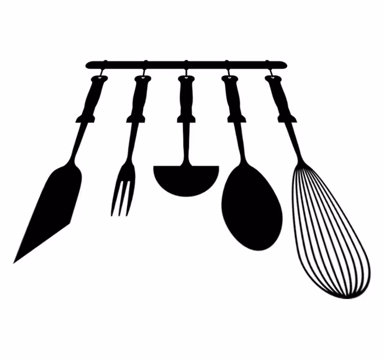Tappeto pvc cucina utensili da cucina appesi - TenStickers