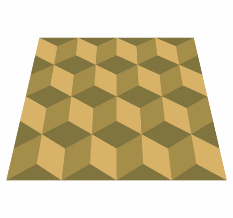 Tappeto vinile sala da pranzo cubi 3d beige - TenStickers