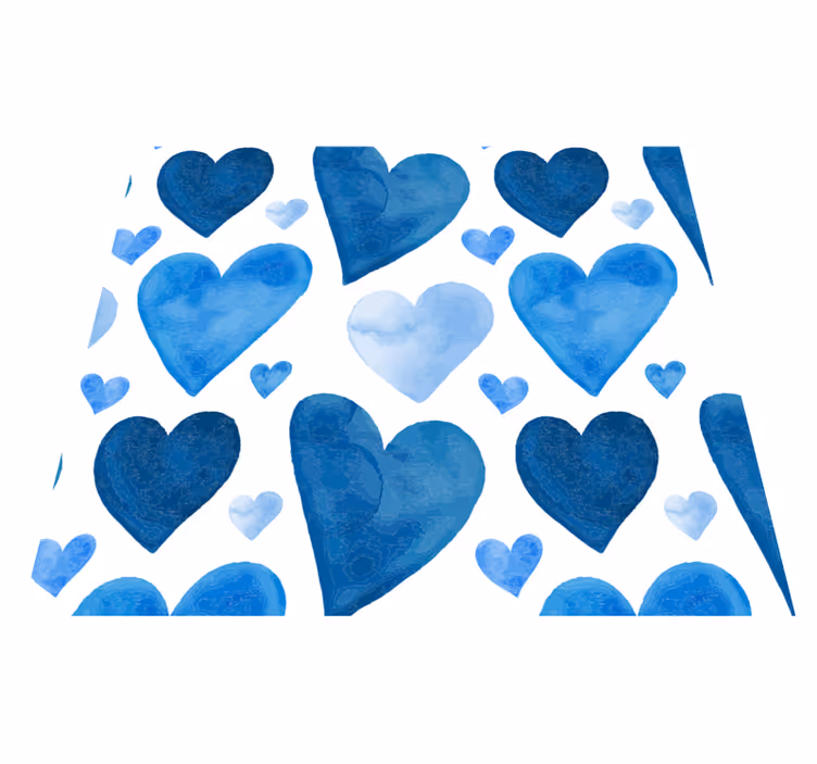 Tappeto pvc cucina cuori blu dolci - TenStickers