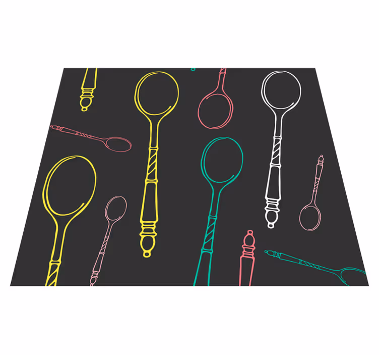 Tappeto pvc cucina cucchiai multicolori - TenStickers
