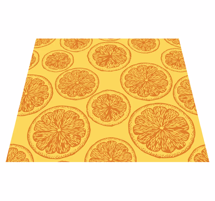 Tappeto pvc cucina motivo arancione disegnato a mano - TenStickers
