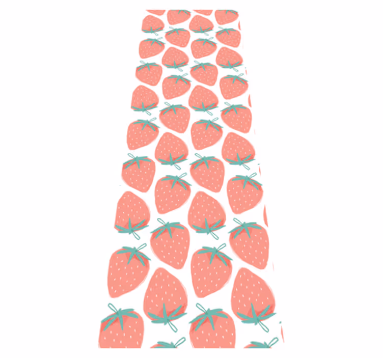 Tappeto pvc cucina motivo fragole pastello senza giunte - TenStickers