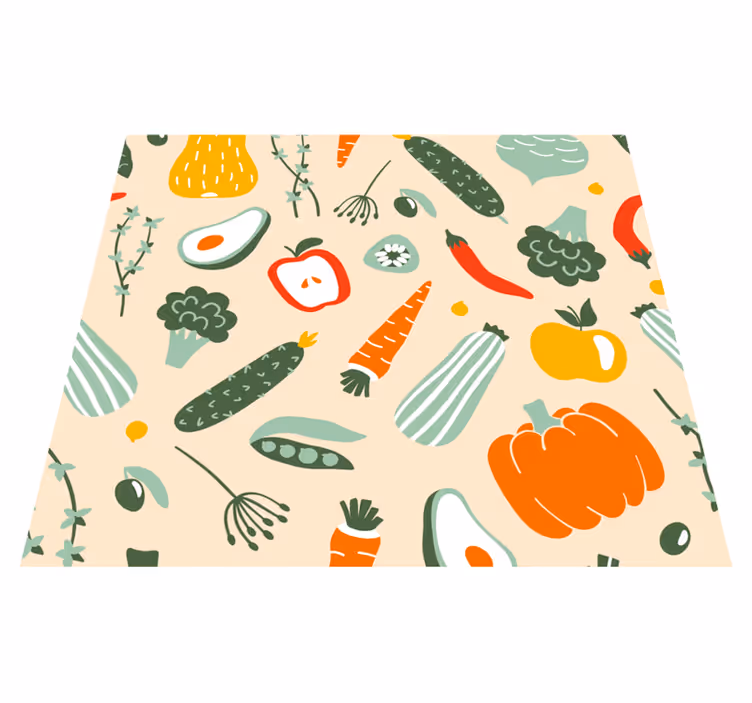 Tappeto pvc cucina motivo cibo beige - TenStickers