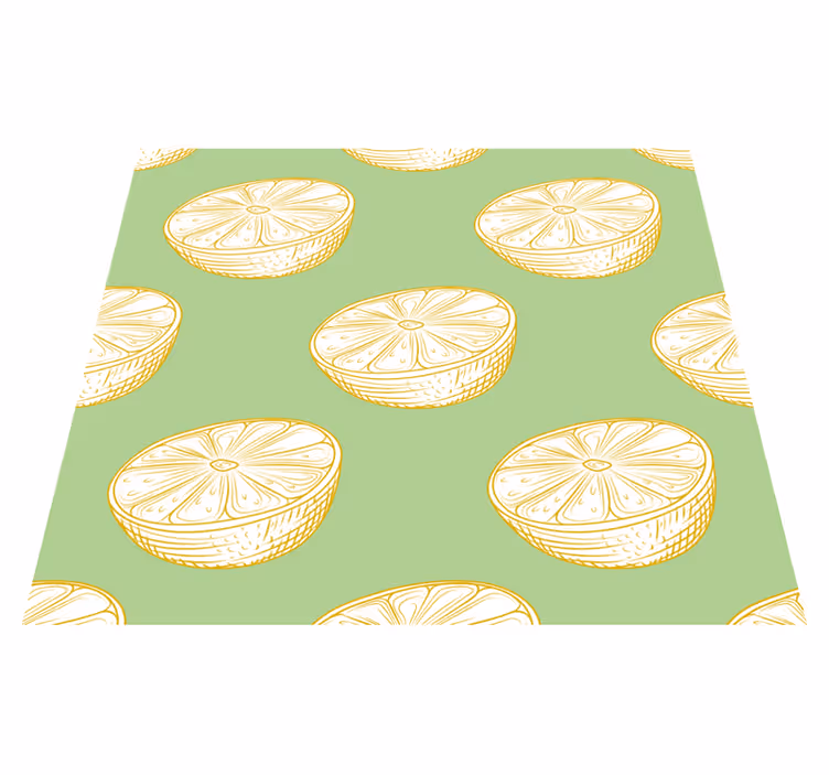 Tappeto pvc cucina limone disegnato a mano - TenStickers