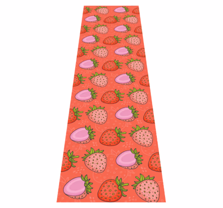 Tappeto pvc cucina fragole rosse e rosa senza cuciture - TenStickers