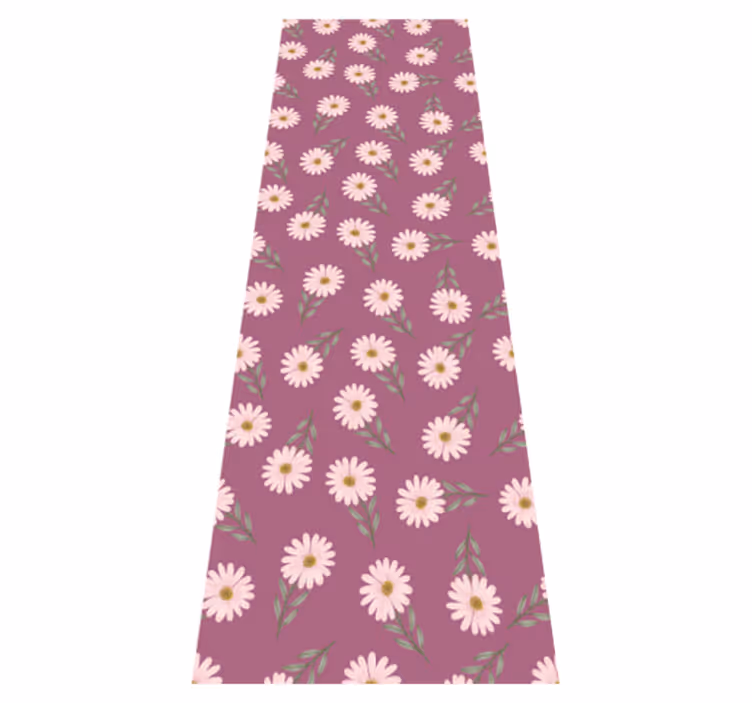 Tappeto pvc cucina motivo margherite rosa piccole - TenStickers