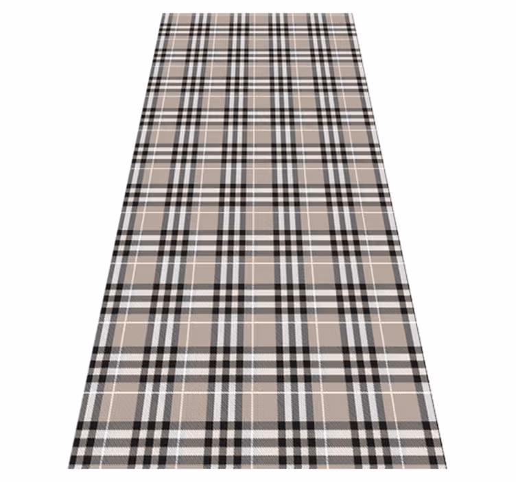 Tappeto pvc cucina motivo tartan scozzese grigio - TenStickers