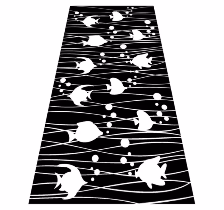 Tappeto vinile bagno pesci e bolle - TenStickers