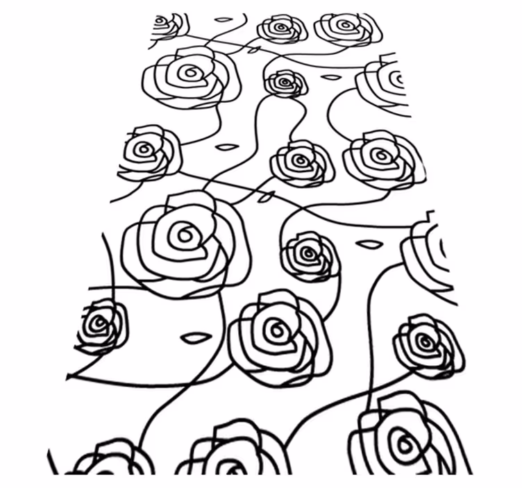 Tappeto vinile bagno rose minimaliste - TenStickers
