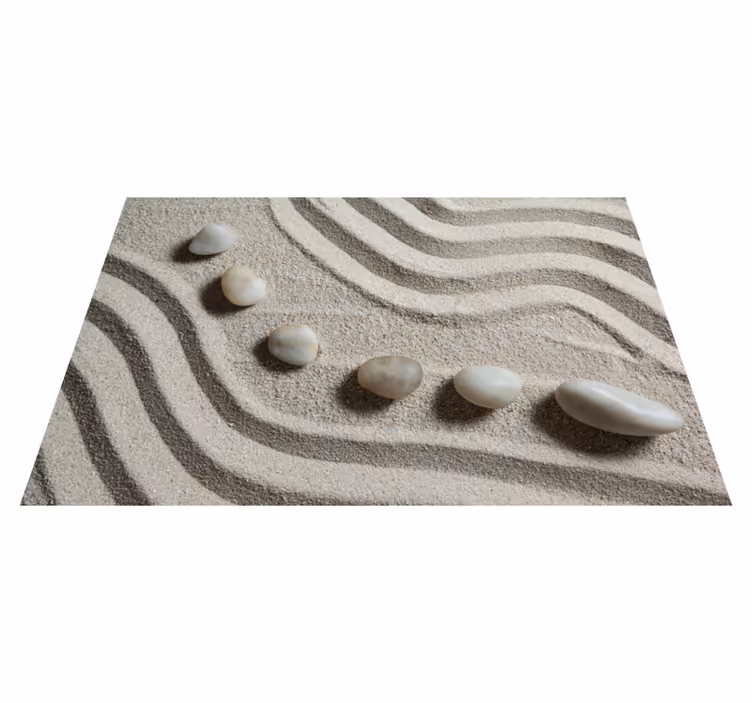 Tappeto vinile bagno percorso zen sabbia - TenStickers