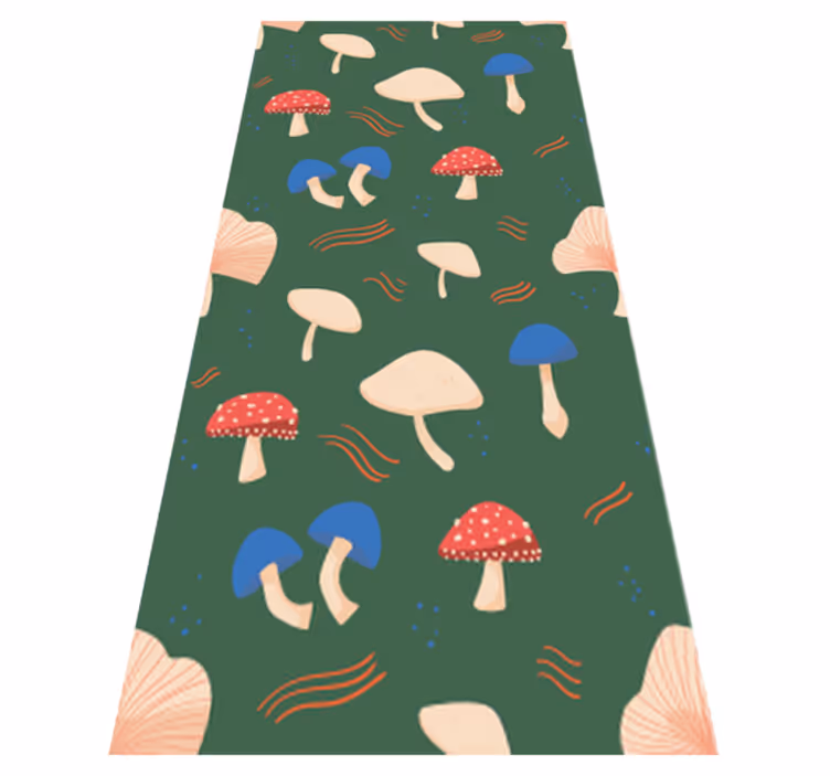 Tappeto vinile fiori funghi rossi e bianchi realistici - TenStickers