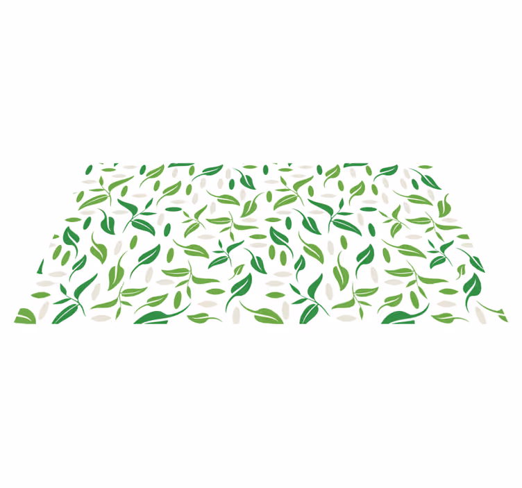 Tappeto vinile fiori motivo piccole foglie verdi - TenStickers