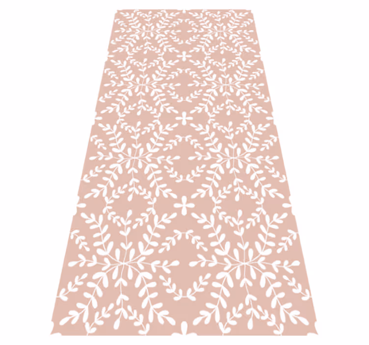 Tappeto vinile fiori motivo foglie ornamentali vintage - TenStickers
