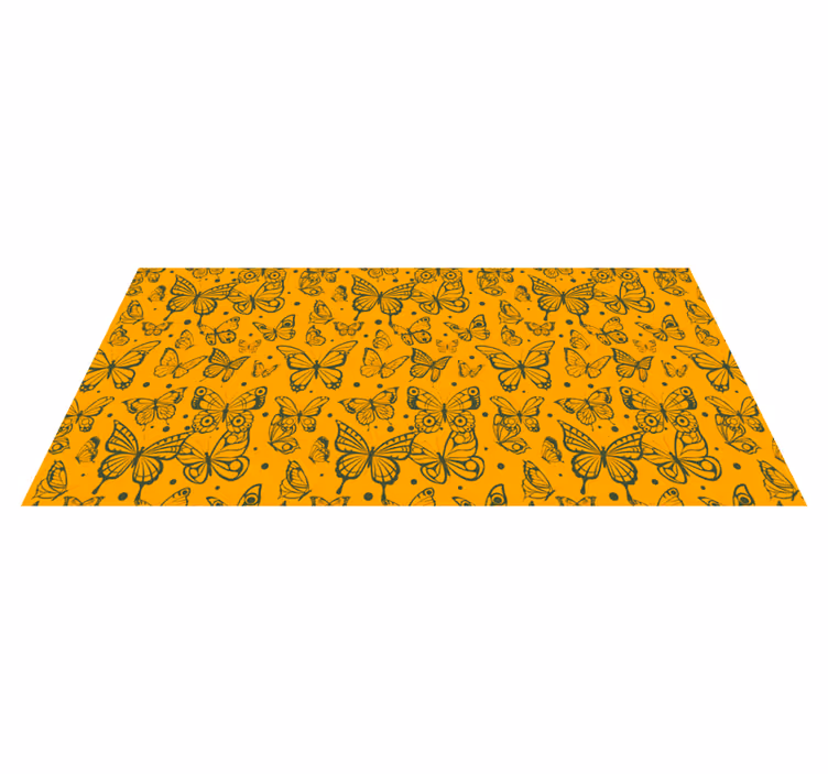 Tappeto vinile fiori sfondo piante farfalle - TenStickers