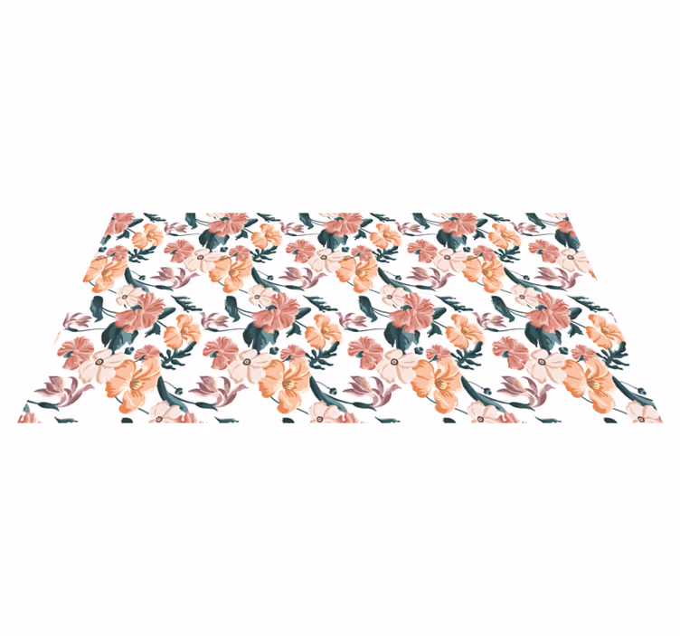 Tappeto vinile fiori disposizione floreale - TenStickers