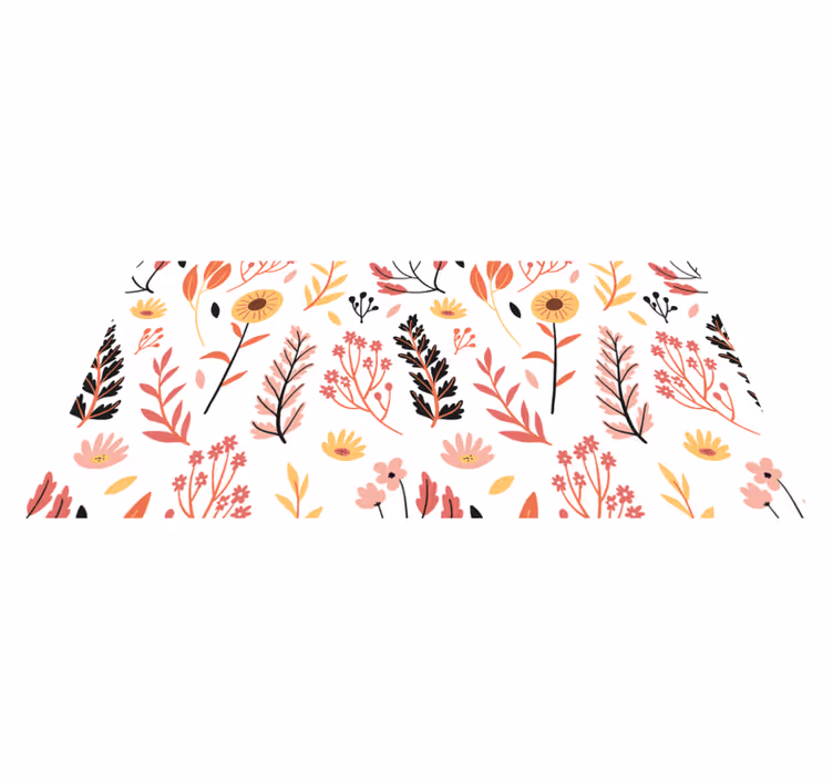 Tappeto vinile fiori decorazione floreale - TenStickers