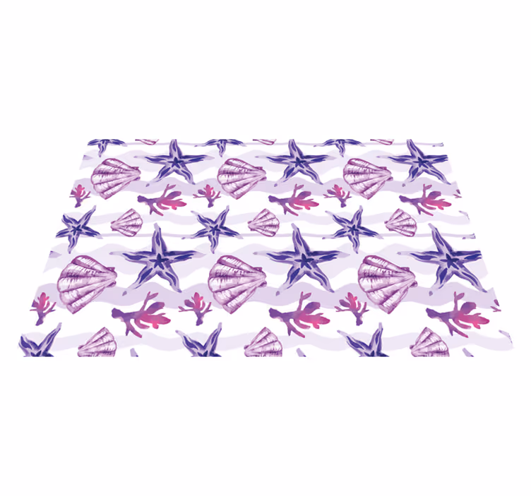 Tappeto vinile fiori motivo conchiglia corallina - TenStickers
