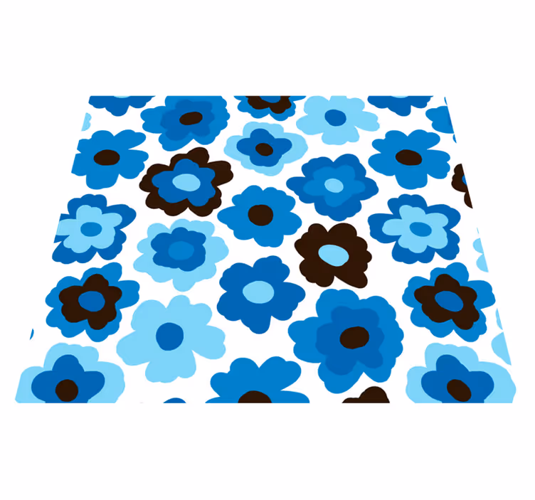 Tappeto vinile camera da letto papavero blu - TenStickers