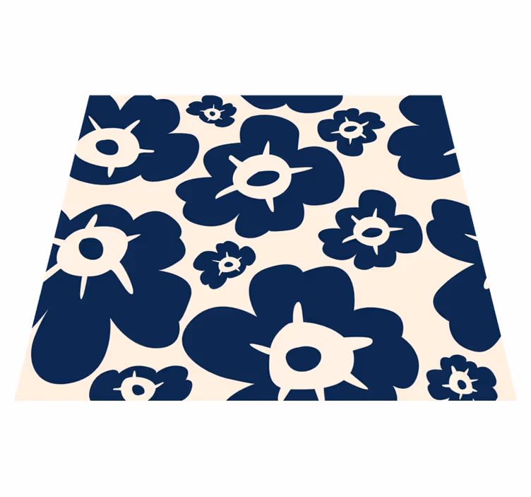 Tappeto vinile camera da letto papavero blu scuro - TenStickers
